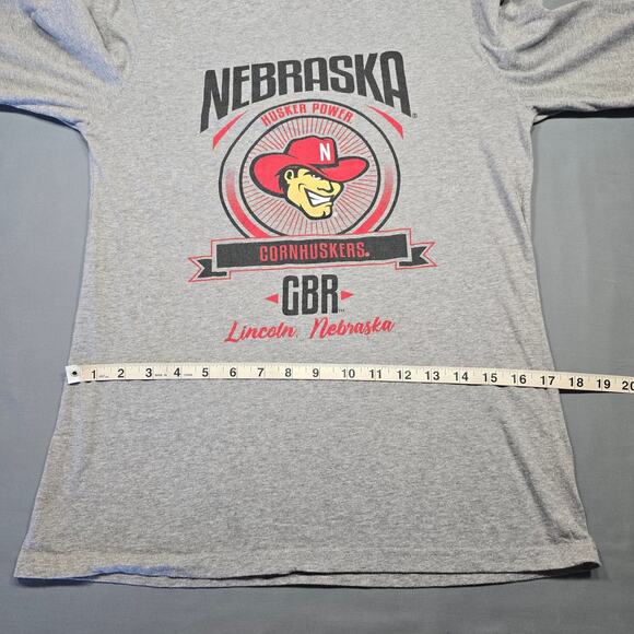 Nebraska Cornhuskers GBR Gray Shirt Long Sleeves Tee Logo Graphic Womens Size S - Picture 6 of 9